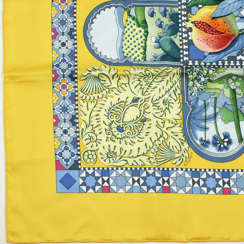 Hermes Scarf "Les Jardins d'Andalousie" by Aline Honore 90cm Silk