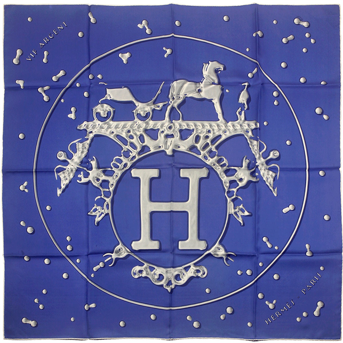 Hermes Scarf "Vif Argent" by Dimitri Rybaltchenko 90cm Silk | Carre Foulard