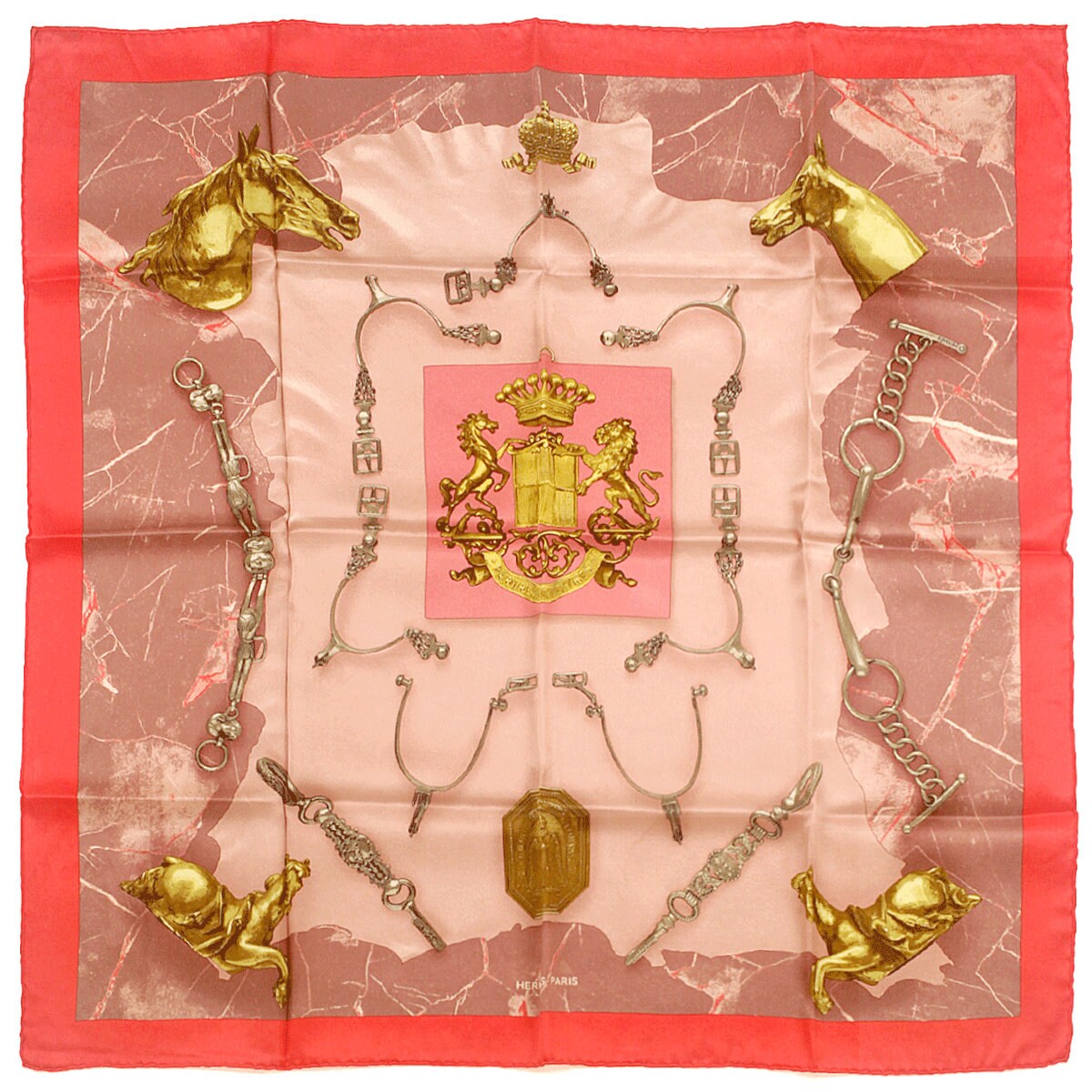 Hermes Scarf "Parures Equestres" by Henri d'Origny 70cm Silk