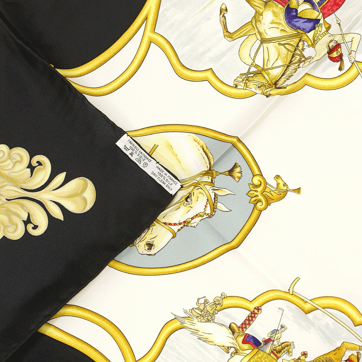 Hermes Scarf "Les Chevaux des Moghols" by Jean De Fougerolle Vintage 90cm Silk