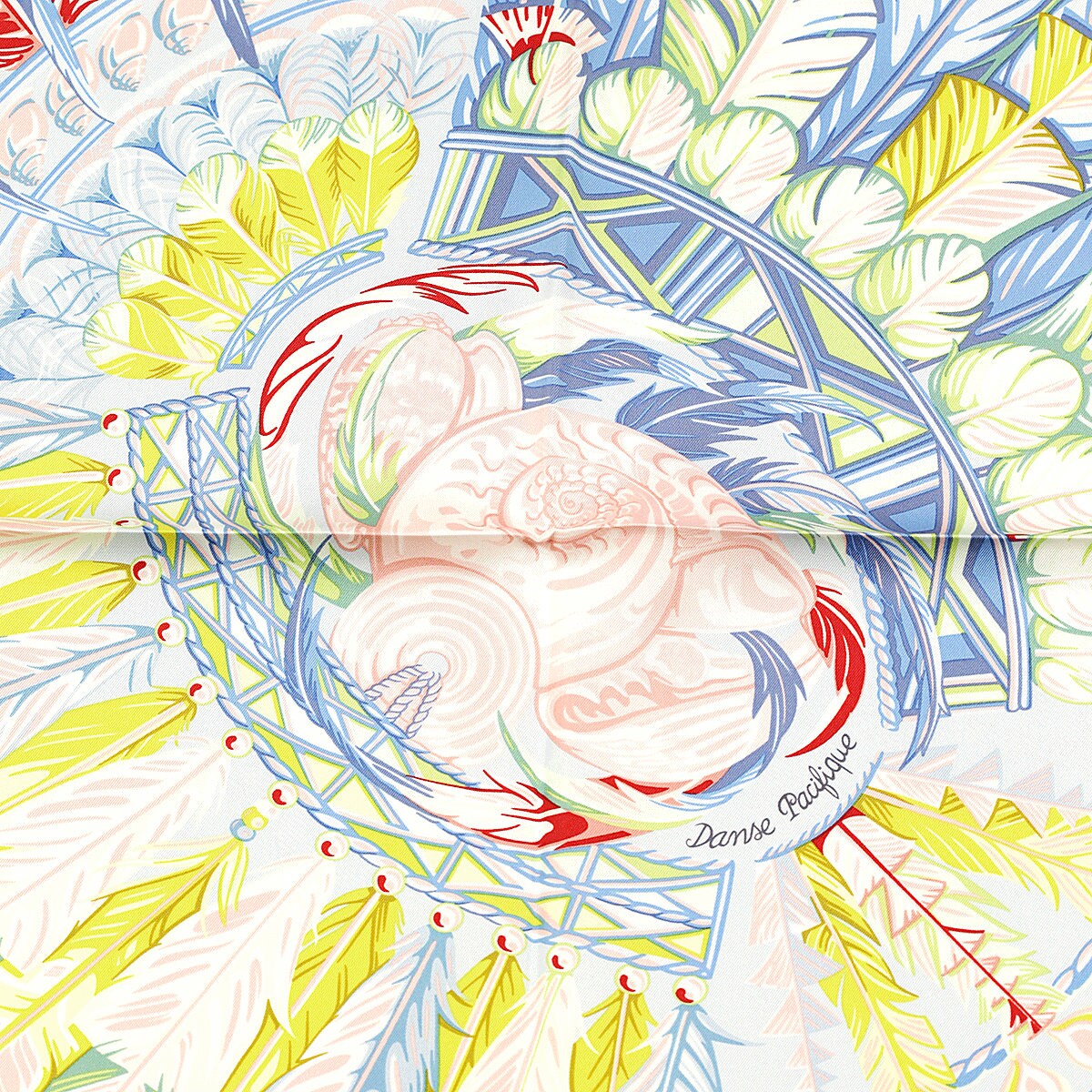 Hermes Scarf "Danse Pacifique" by Laurence Bourthoumieux 90cm Silk | Carre Foulard