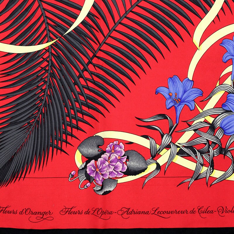Hermes Scarf "Fleurs de l'Opera" by Julia Abadie 90cm Silk