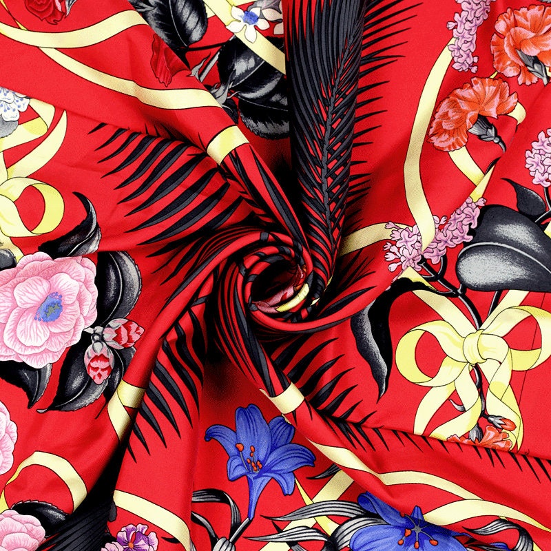Hermes Scarf "Fleurs de l'Opera" by Julia Abadie Vintage 90cm Silk