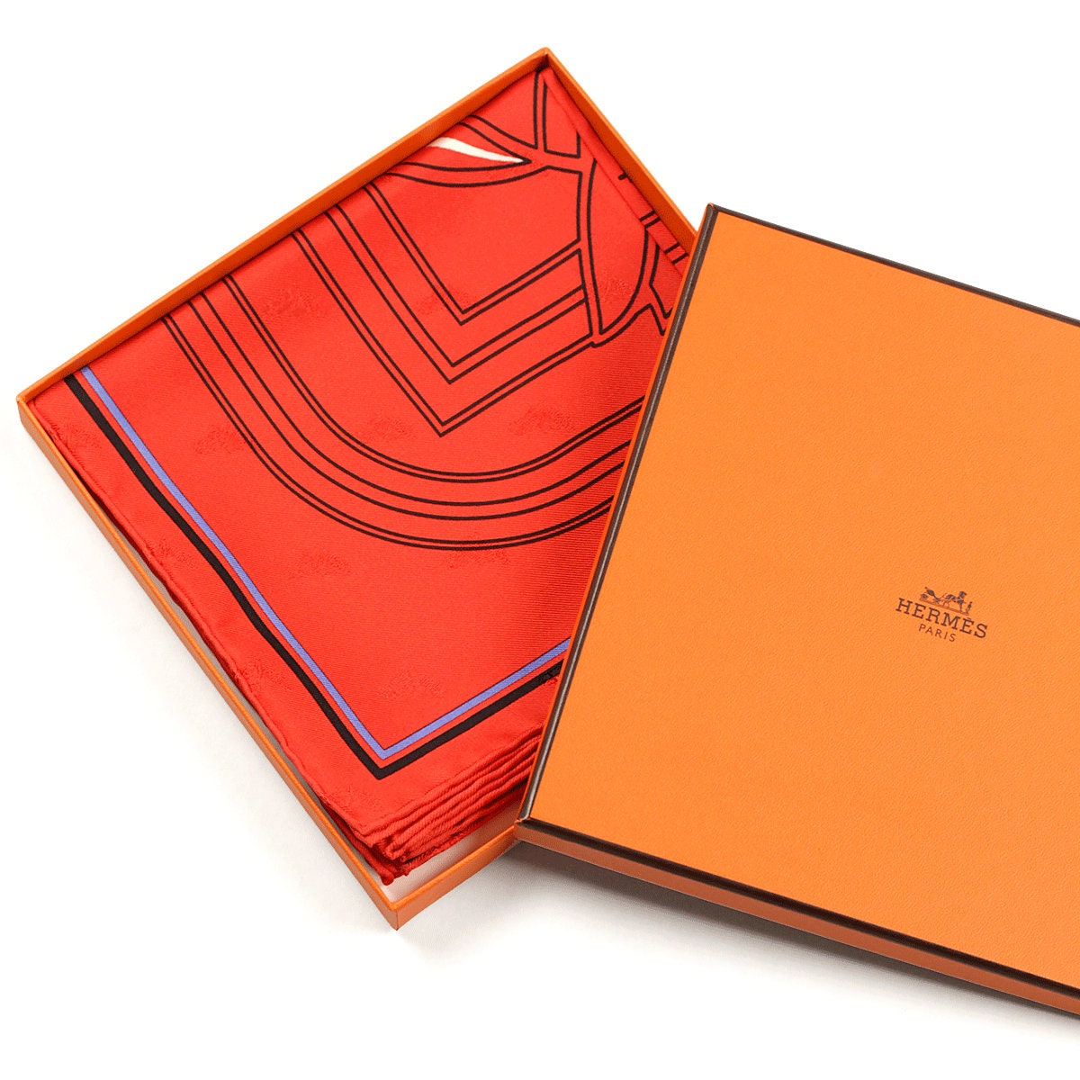 Hermes Scarf "Quadrige" by Pierre Péron 70cm Silk Jacquard