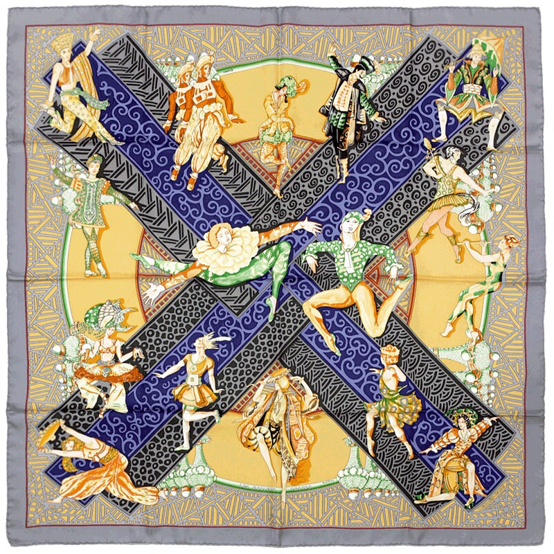 Hermes Scarf "Les Ballets Russes" by Annie Faivre Vintage 90cm Silk | Carre Foulard