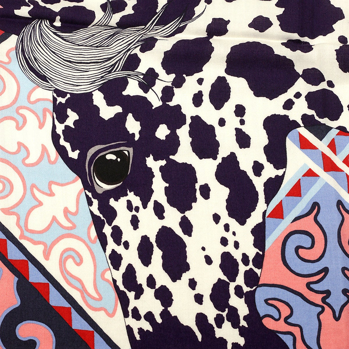 Hermes Cashmere Shawl 140cm "Appaloosa des Steppes" by Alice Shirley | Grail