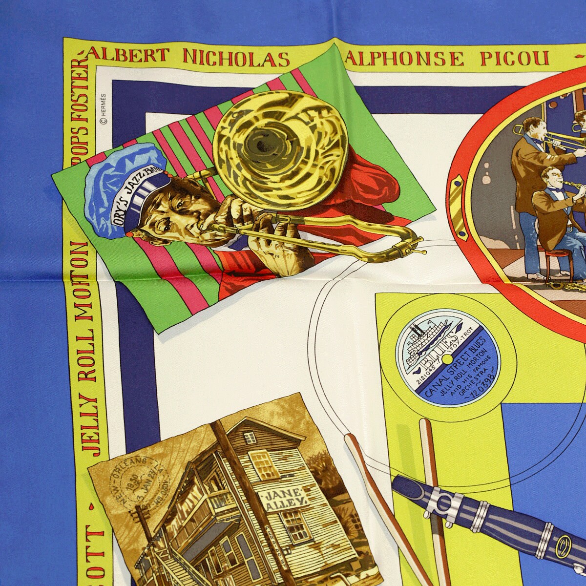 Hermes Scarf "New Orleans Creole Jazz" by Loic Dubigeon 90cm Silk | Carre