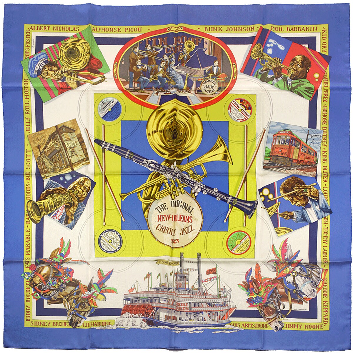 Hermes Scarf "New Orleans Creole Jazz" by Loic Dubigeon 90cm Silk | Carre