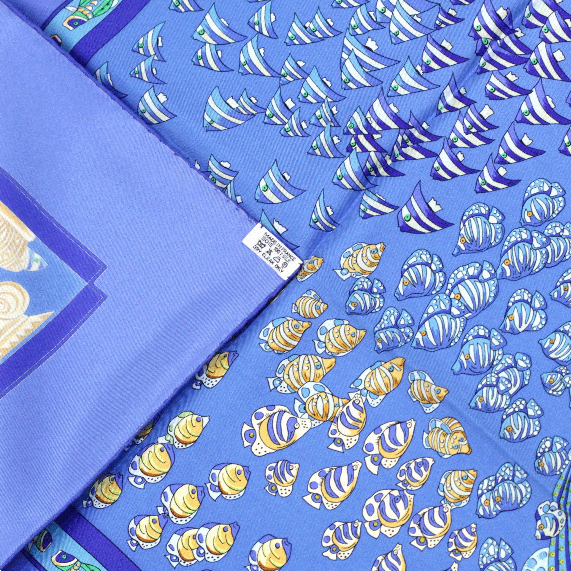 Hermes Scarf "Rencontre Oceane" by Annie Faivre 90cm Silk | Carre Foulard