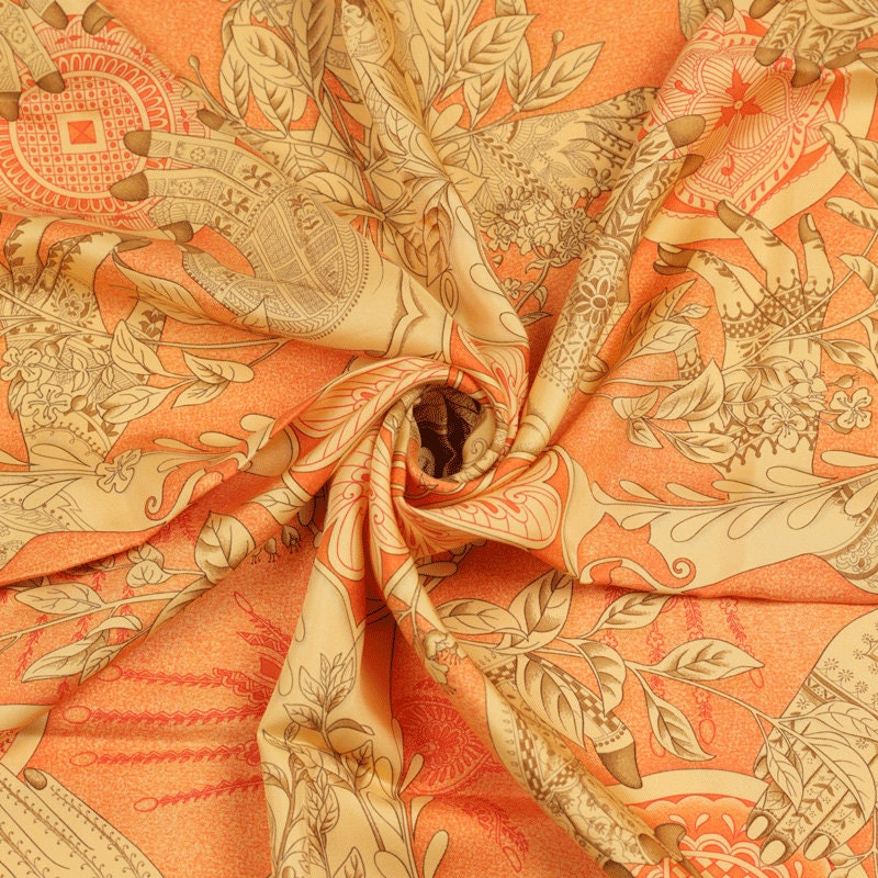 Hermes Scarf "Chants du Henne" by Laurence Bourthoumieux 90cm Silk