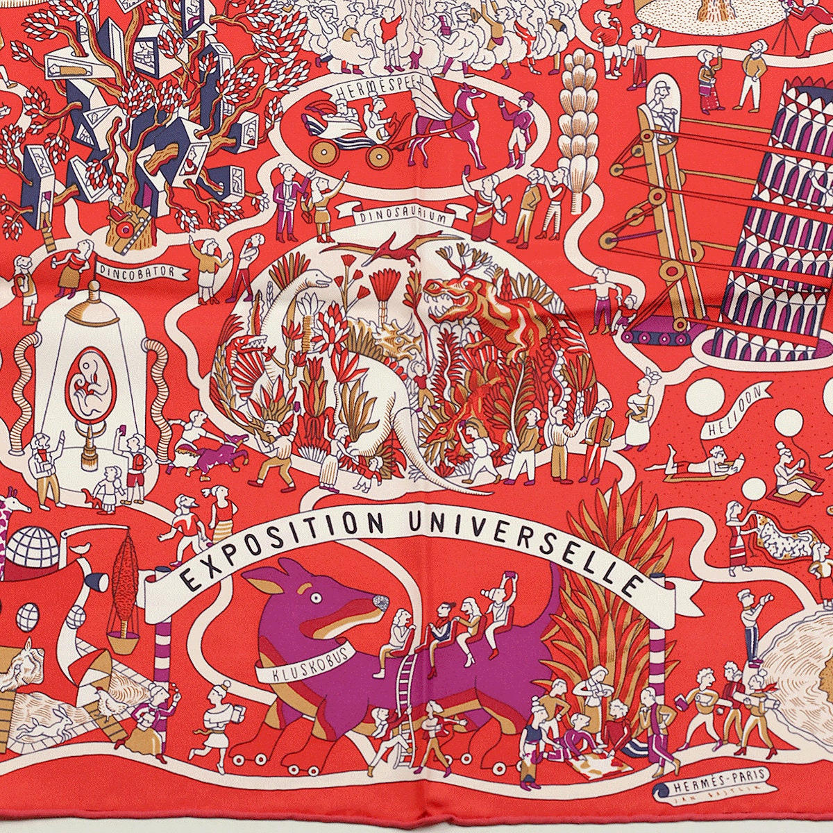 Hermes Scarf "Exposition Universelle" by Jan Bajtlik 90cm Silk