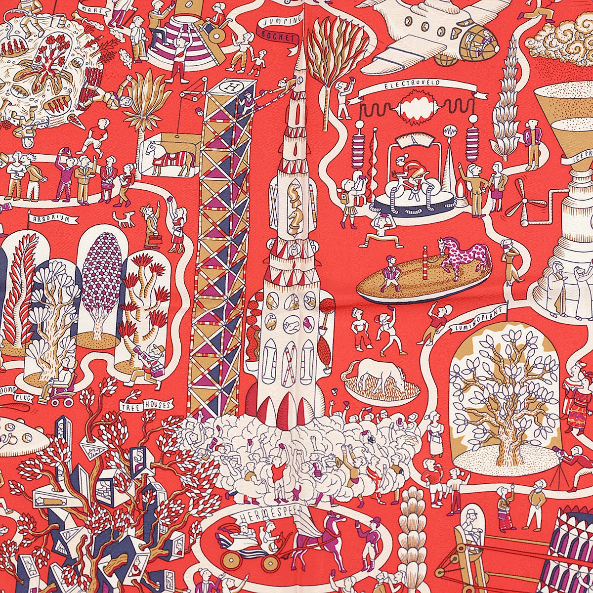 Hermes Scarf "Exposition Universelle" by Jan Bajtlik 90cm Silk