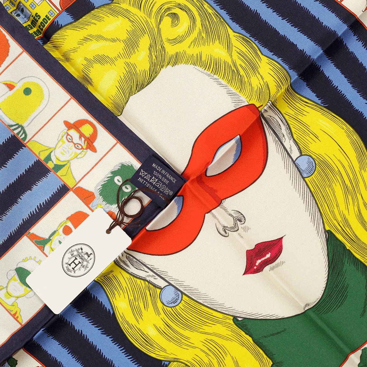 Hermes Scarf 45cm "Dress Code" by Daniel Clowes Silk Gavroche