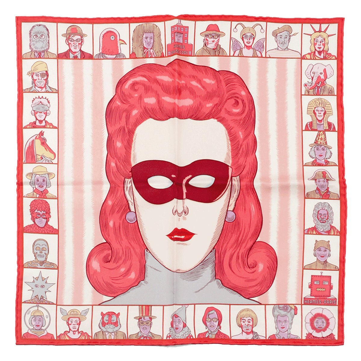 Hermes Scarf 45cm "Dress Code" by Daniel Clowes Silk Gavroche