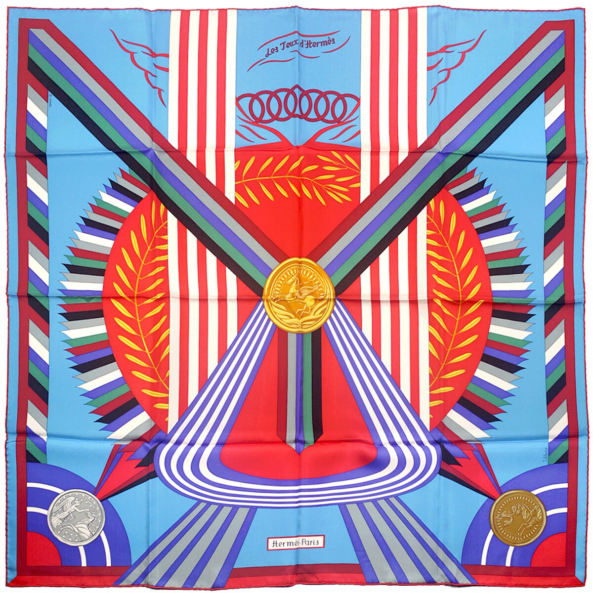 Hermes Scarf "Jeux d'Hermes" by Julia Abadie 90cm Silk | Carre Foulard