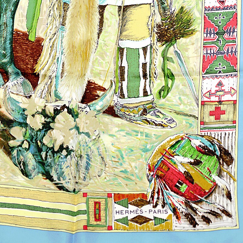Hermes Scarf "Les Cheyennes" by Kermit Oliver 90cm Silk | Carre Foulard