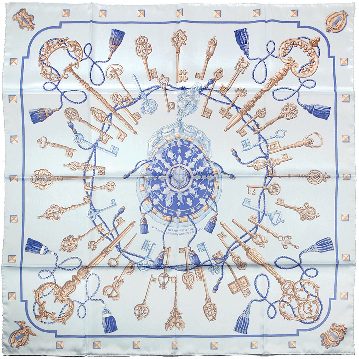 Hermes Scarf "Les Cles" for the National Museum of Women in the Arts by Caty Latham 90cm Silk | Rare Limited Edition