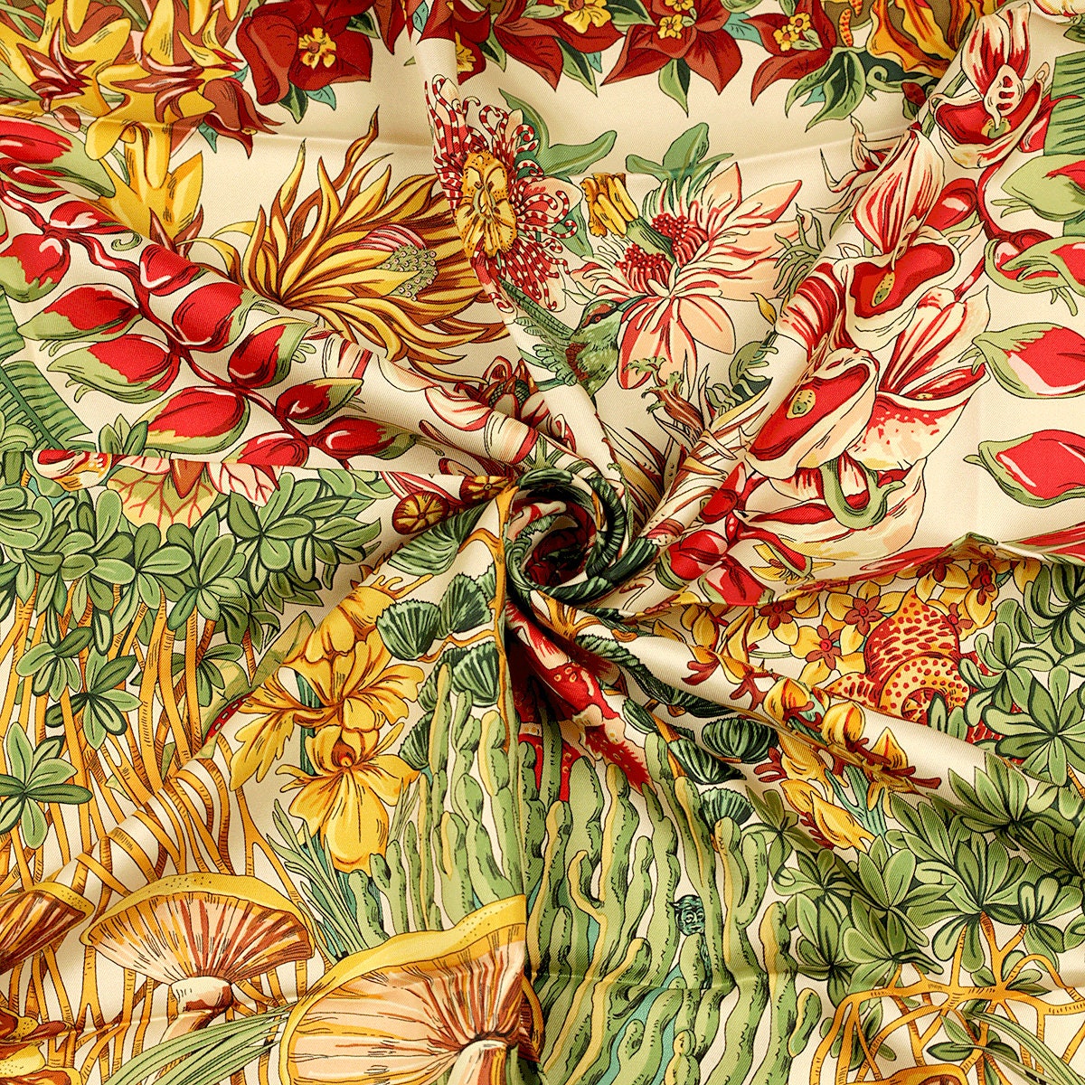 Hermes Scarf "L'Ile Deserte" by Annie Faivre 90cm Silk | Carre Foulard