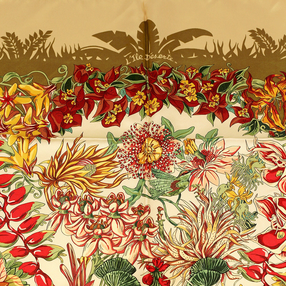 Hermes Scarf "L'Ile Deserte" by Annie Faivre 90cm Silk | Carre Foulard