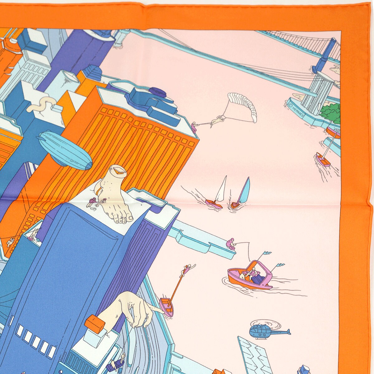 Hermes Scarf "The Battery New York" by Ugo Gattoni 90cm Silk | Foulard Carre