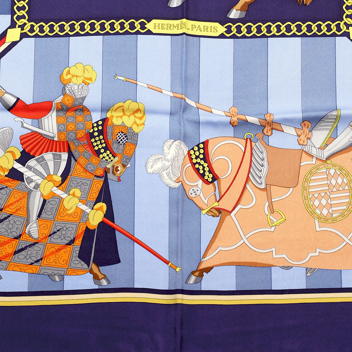 Hermes Scarf "Chocs en Plumes" by Christiane Vauzelles Vintage 90cm Silk