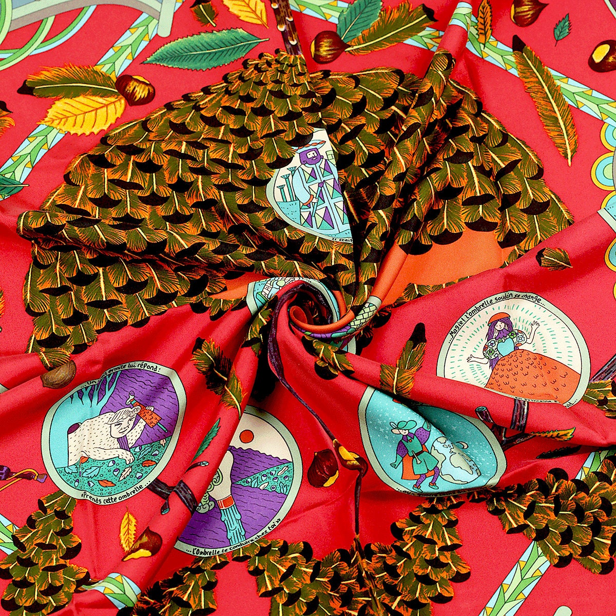 Hermes Scarf "Ombrelle Magique" by Pierre Marie 90cm Silk