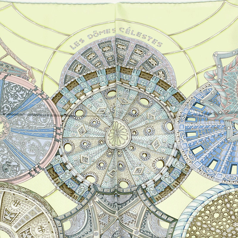 Hermes Scarf "Domes Celestes" by Annie Faivre 90cm Silk