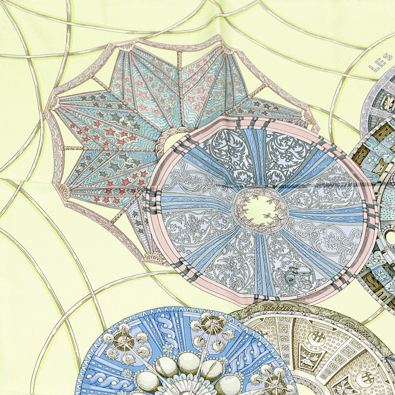 Hermes Scarf "Domes Celestes" by Annie Faivre 90cm Silk