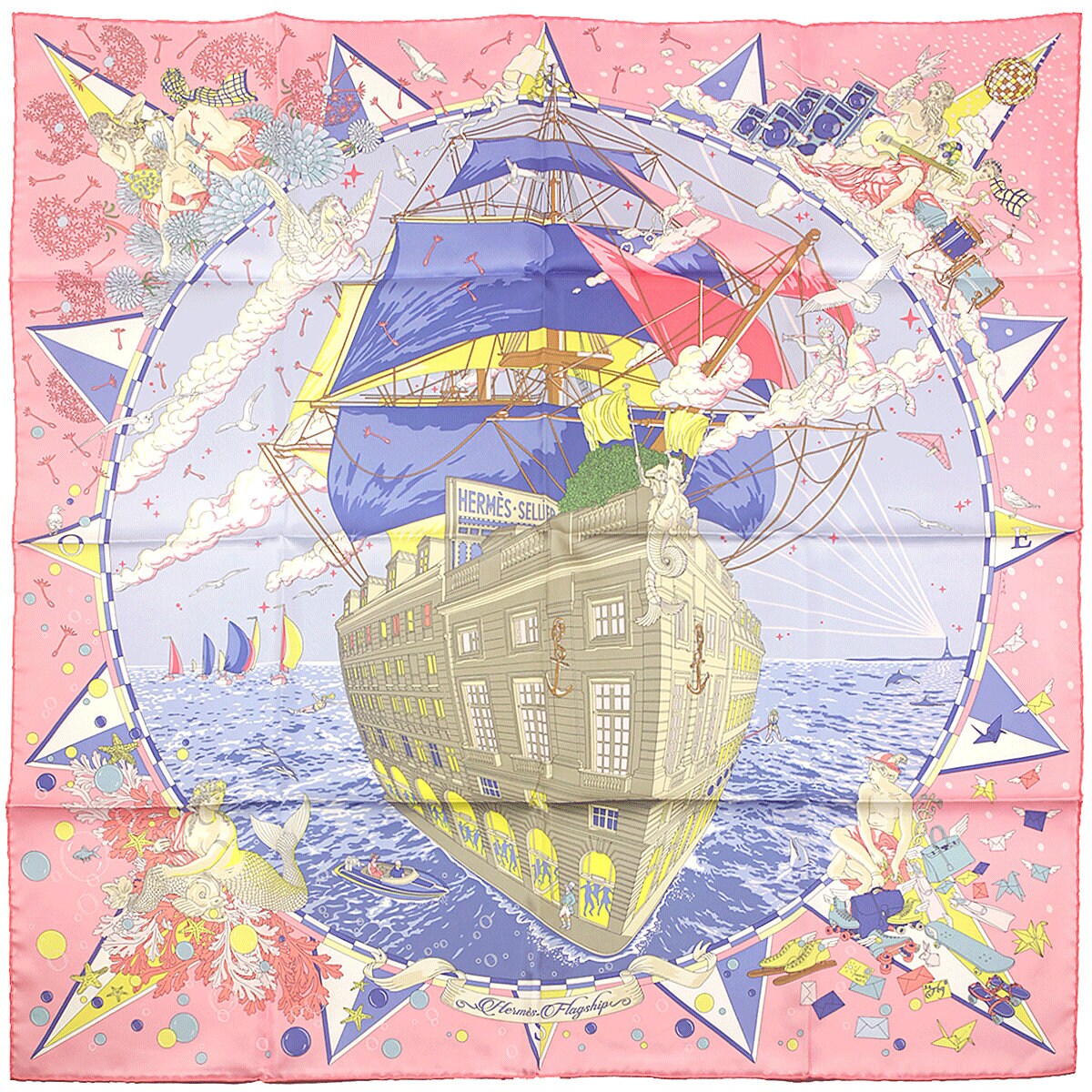 Hermes Scarf "Hermès Flagship" by Dimitri Rybaltchenko 90cm Silk | NWT
