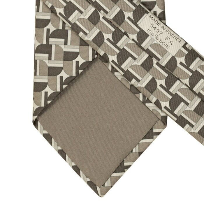 Hermes Men's Silk Tie Geometric Twillpop Pattern 5457 | Necktie Cravate