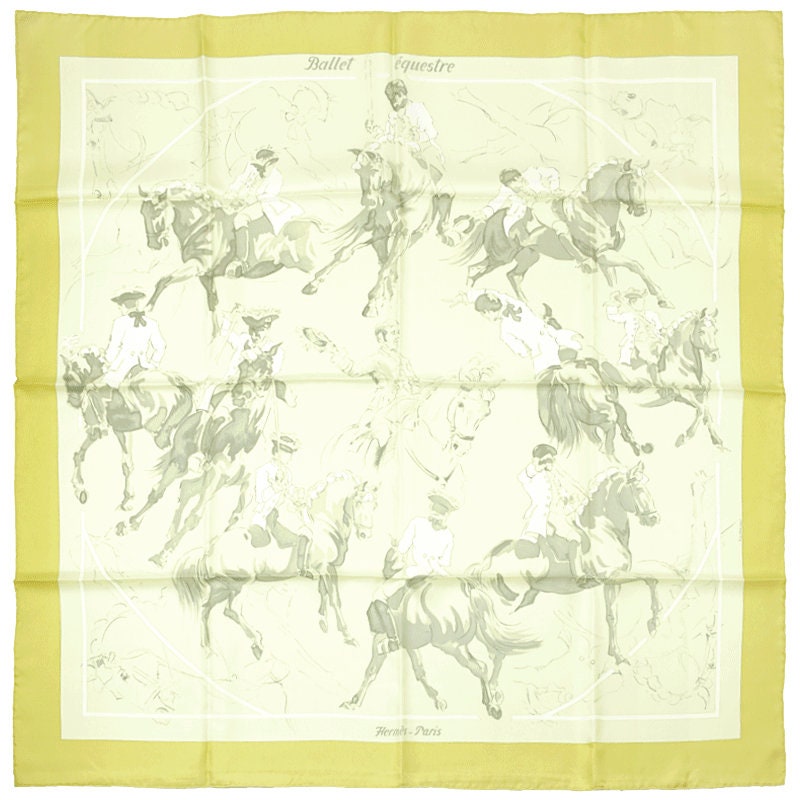 Hermes Scarf "Ballet Equestre" by Hubert de Watrigant Vintage 90cm Silk | Carre Foulard