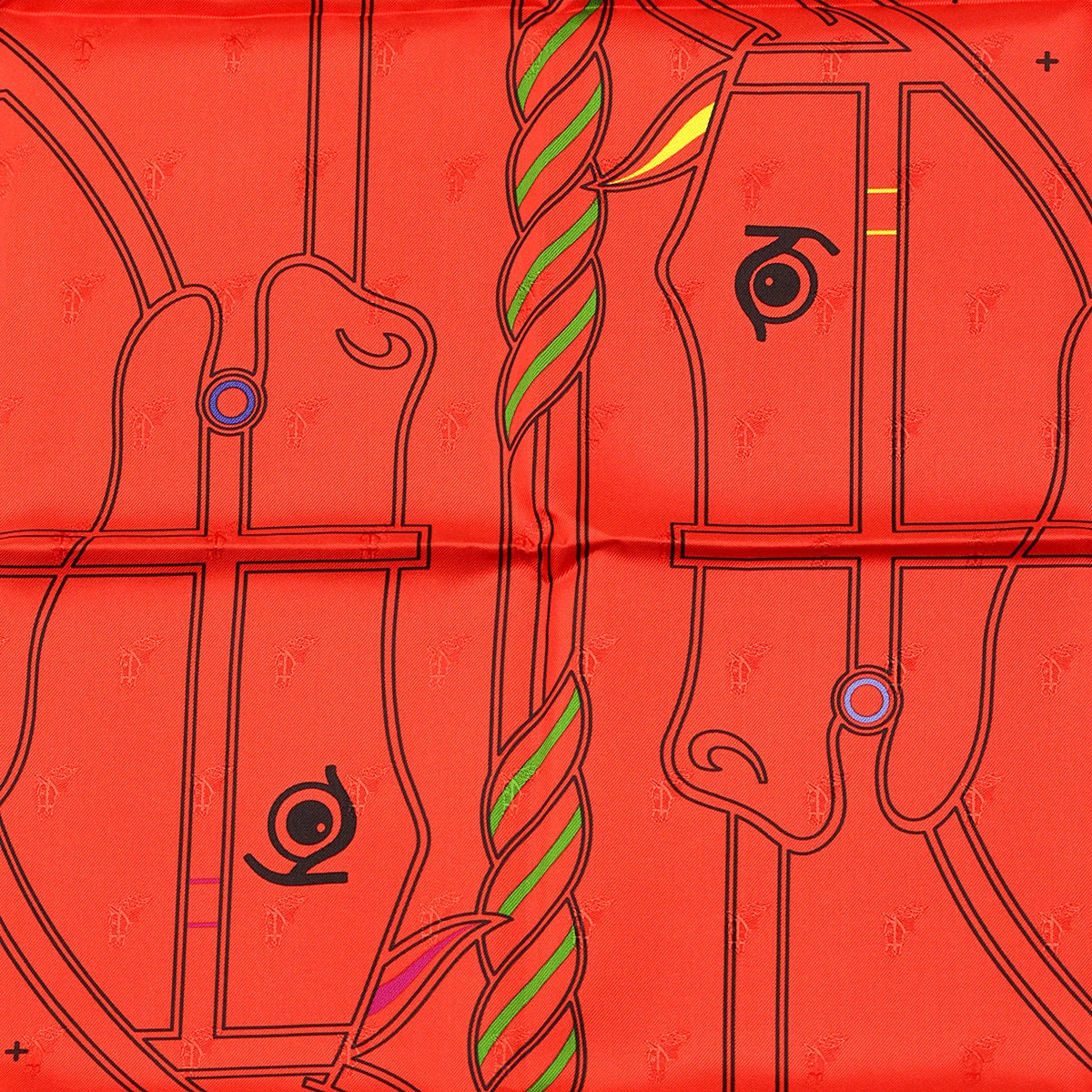 Hermes Scarf "Quadrige" by Pierre Péron 70cm Silk Jacquard