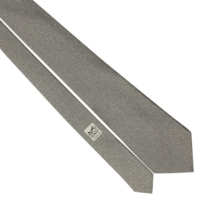 Hermes Men's Silk Tie Equestrian Geometric Pattern 7694 | Necktie Cravate