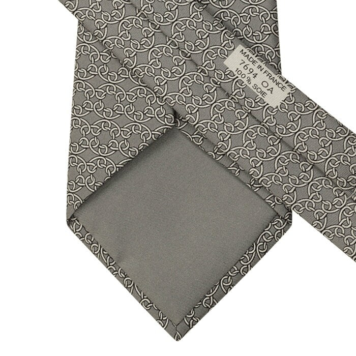 Hermes Men's Silk Tie Equestrian Geometric Pattern 7694 | Necktie Cravate