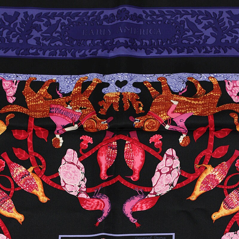 Hermes Scarf "Early America" by Françoise De La Perriere 90cm Silk