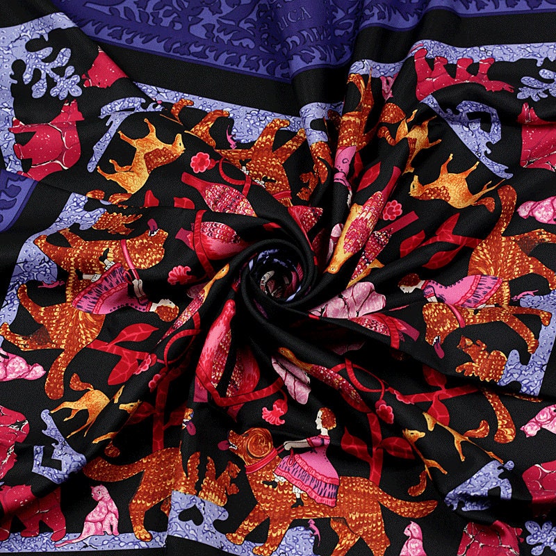 Hermes Scarf "Early America" by Françoise De La Perriere 90cm Silk