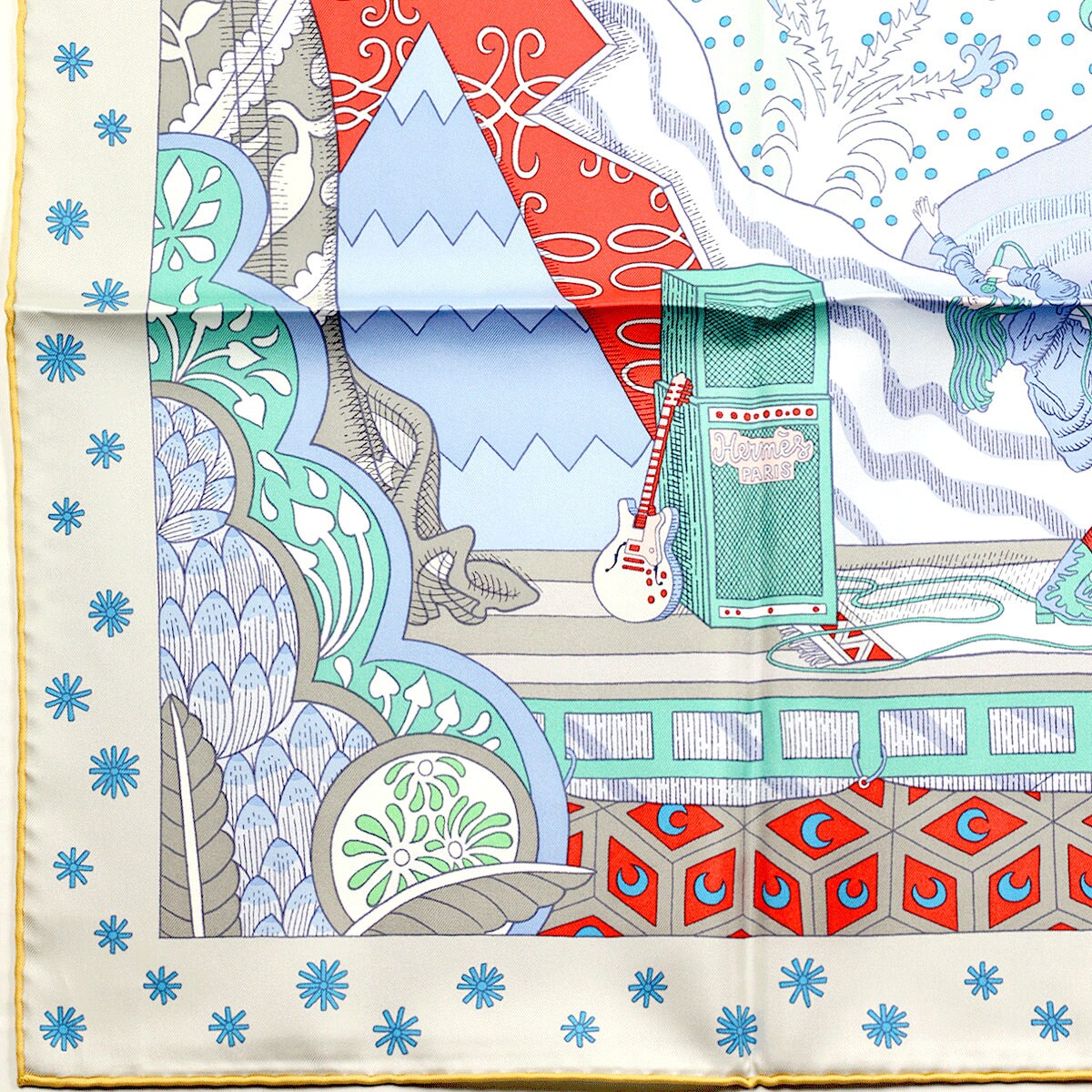 Hermes Scarf "Le Premier Chant" by Sophia Andreotti and Édouard Baribeaud 90cm Silk