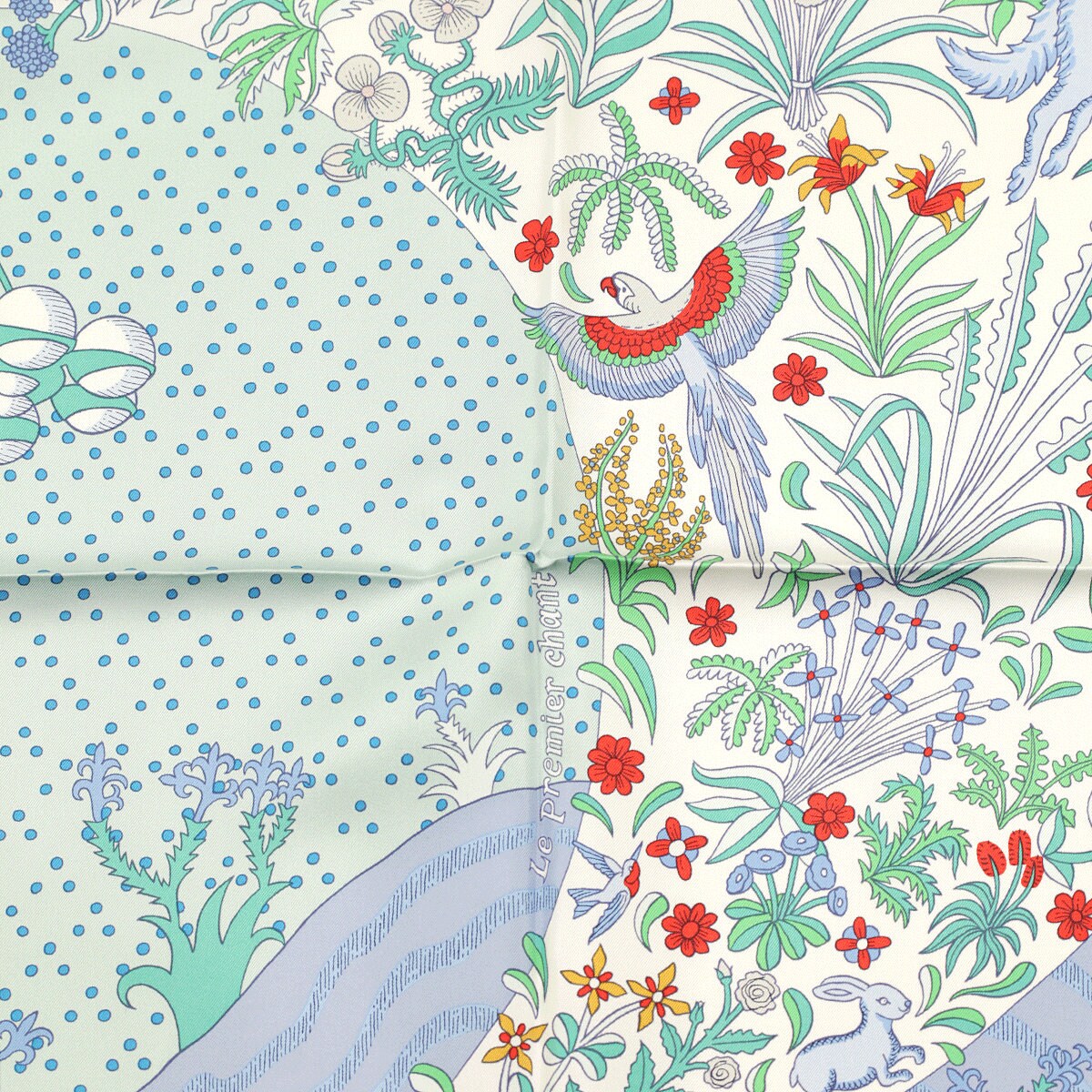 Hermes Scarf "Le Premier Chant" by Sophia Andreotti and Édouard Baribeaud 90cm Silk