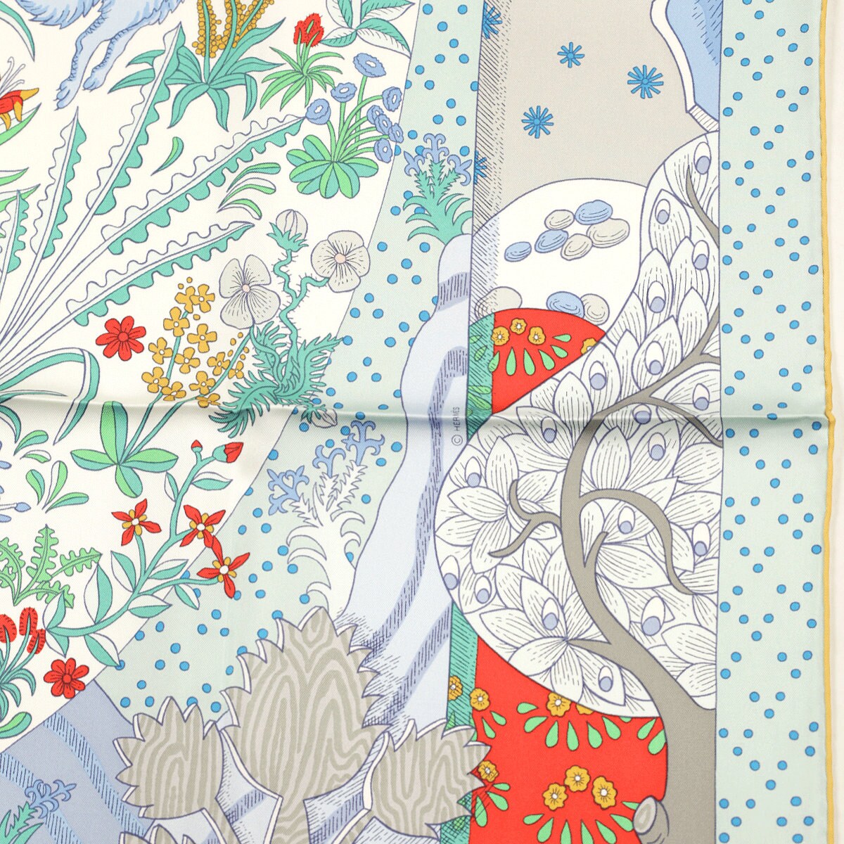 Hermes Scarf "Le Premier Chant" by Sophia Andreotti and Édouard Baribeaud 90cm Silk