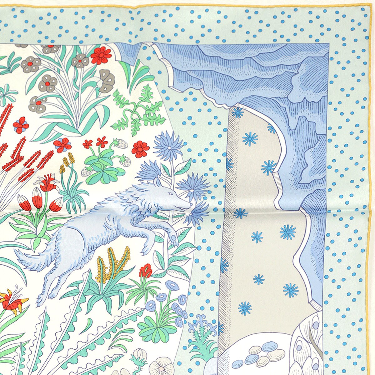 Hermes Scarf "Le Premier Chant" by Sophia Andreotti and Édouard Baribeaud 90cm Silk