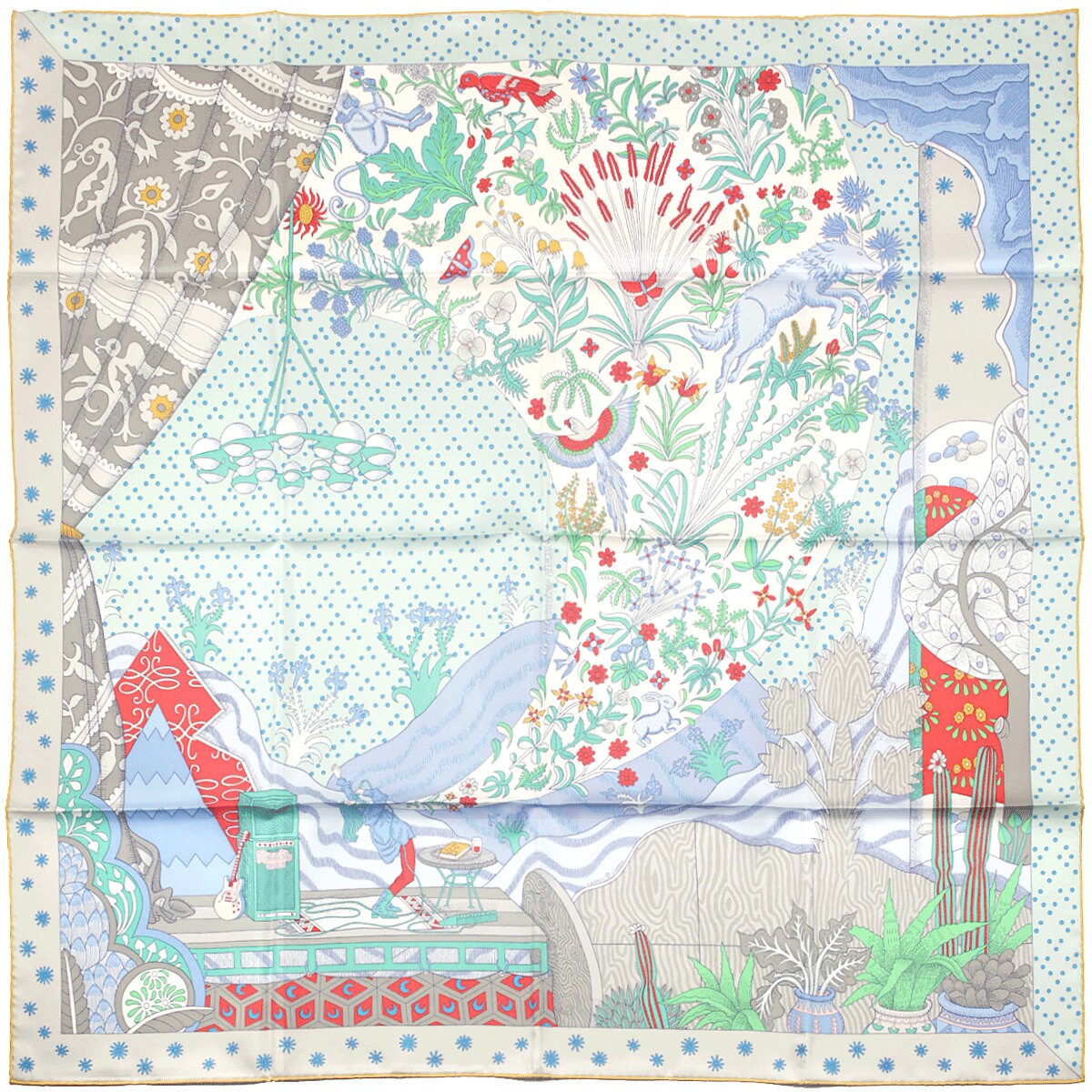 Hermes Scarf "Le Premier Chant" by Sophia Andreotti and Édouard Baribeaud 90cm Silk