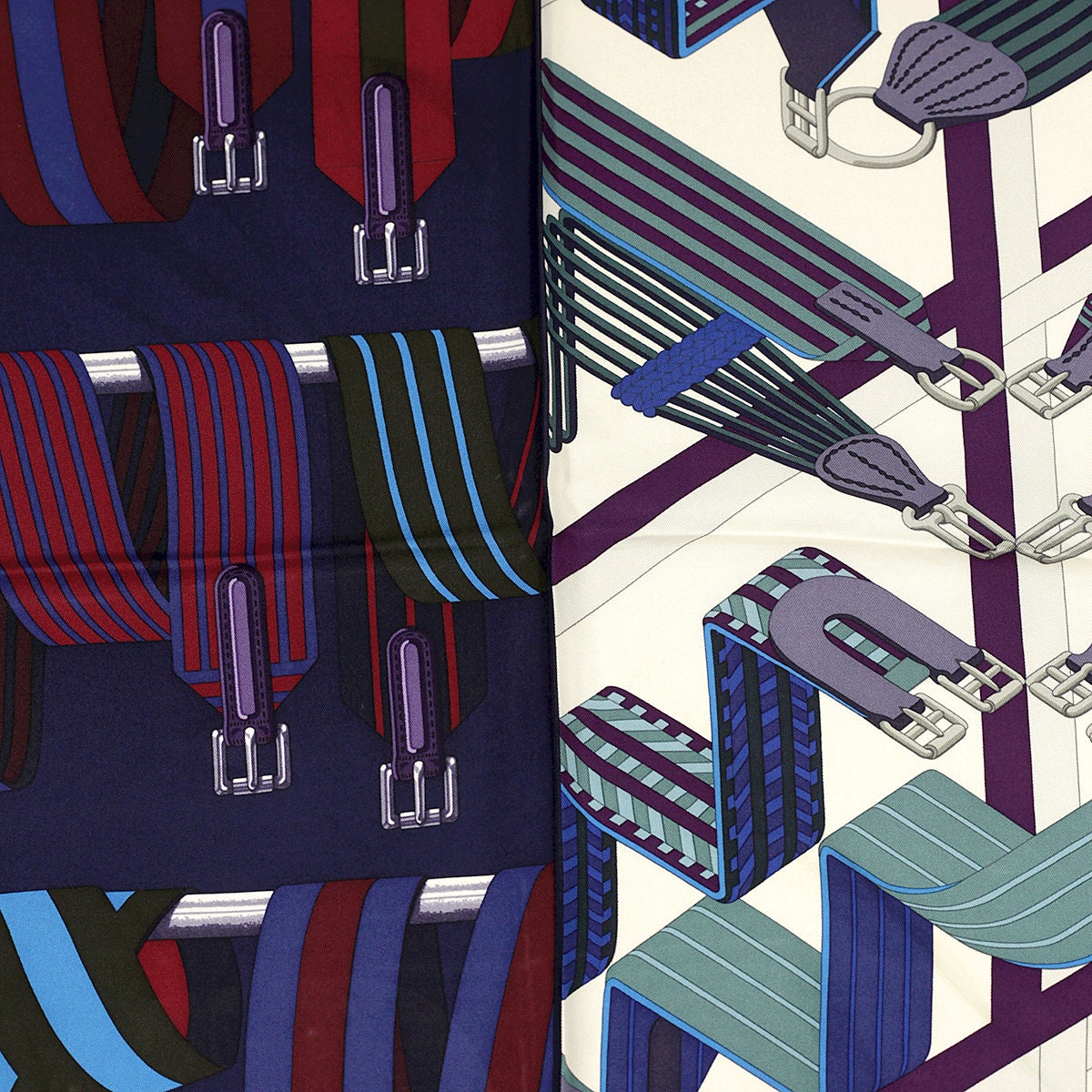 Hermes Scarf "Double Sangle" by Virginie Jamin and Joachim Metz 90cm Silk