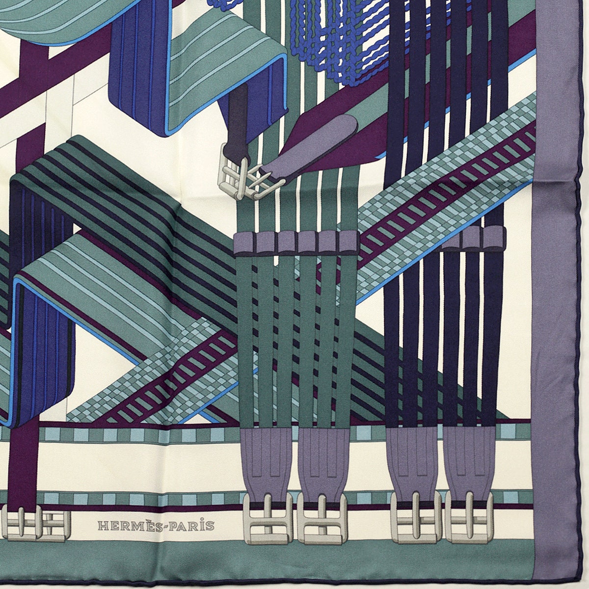 Hermes Scarf "Double Sangle" by Virginie Jamin and Joachim Metz 90cm Silk