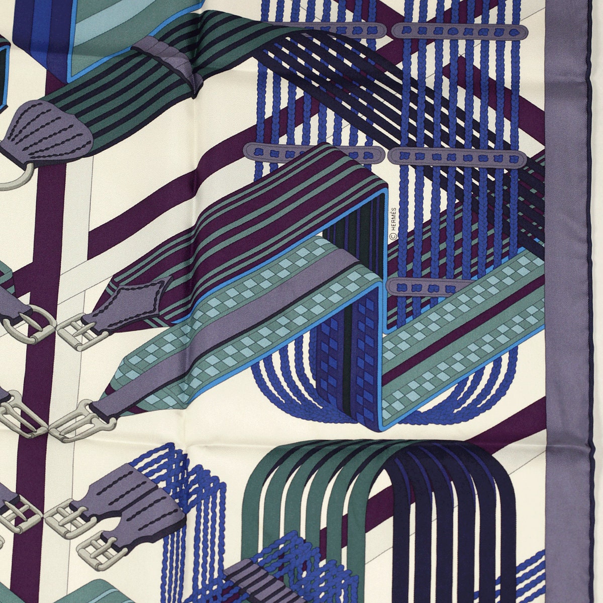 Hermes Scarf "Double Sangle" by Virginie Jamin and Joachim Metz 90cm Silk