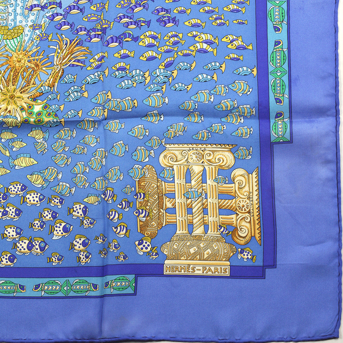 Hermes Scarf "Rencontre Oceane" by Annie Faivre 90cm Silk | Carre Foulard