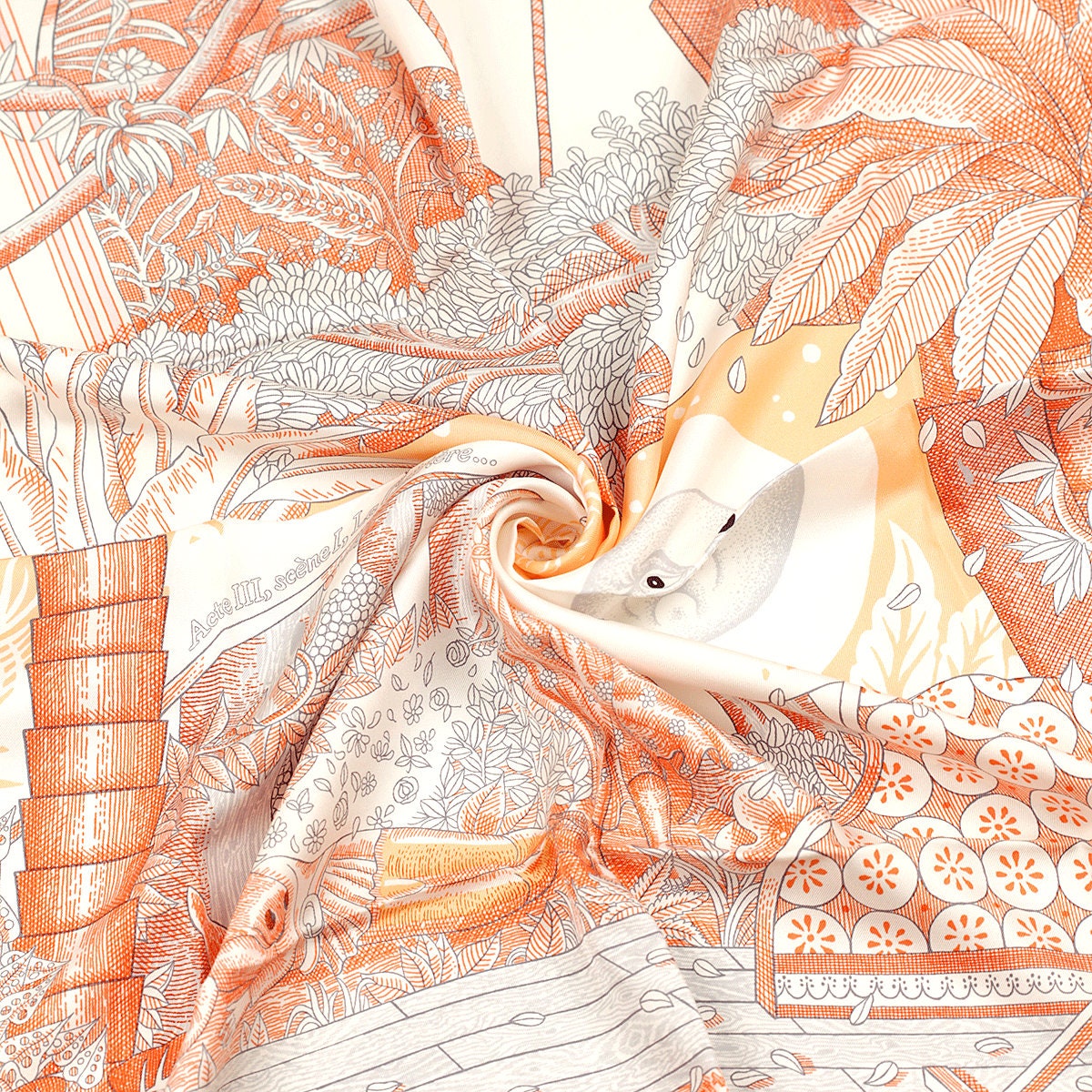 Hermes Scarf "Acte III, Scene I, La Clairiere" by Édouard Baribeaud 90cm Silk | Grail