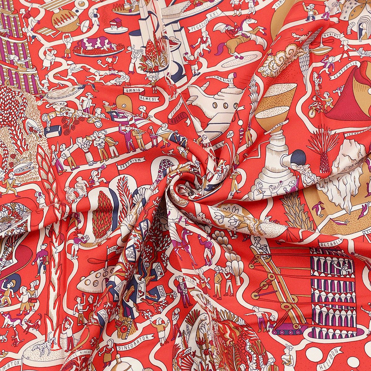 Hermes Scarf "Exposition Universelle" by Jan Bajtlik 90cm Silk