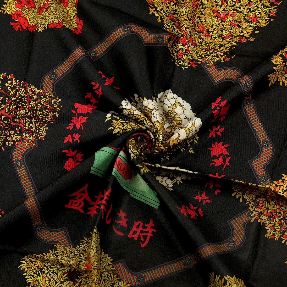 Hermes Scarf "Les Beaux Jours de Bonsai" by Catherine Baschet 90cm Silk | Carre Foulard