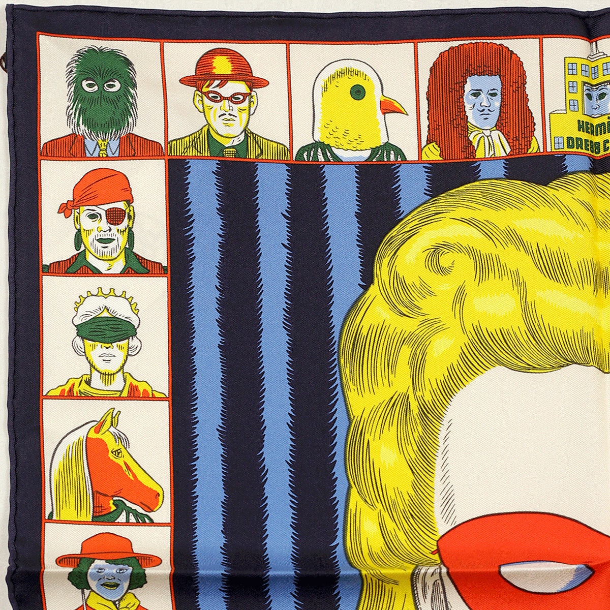 Hermes Scarf 45cm "Dress Code" by Daniel Clowes Silk Gavroche