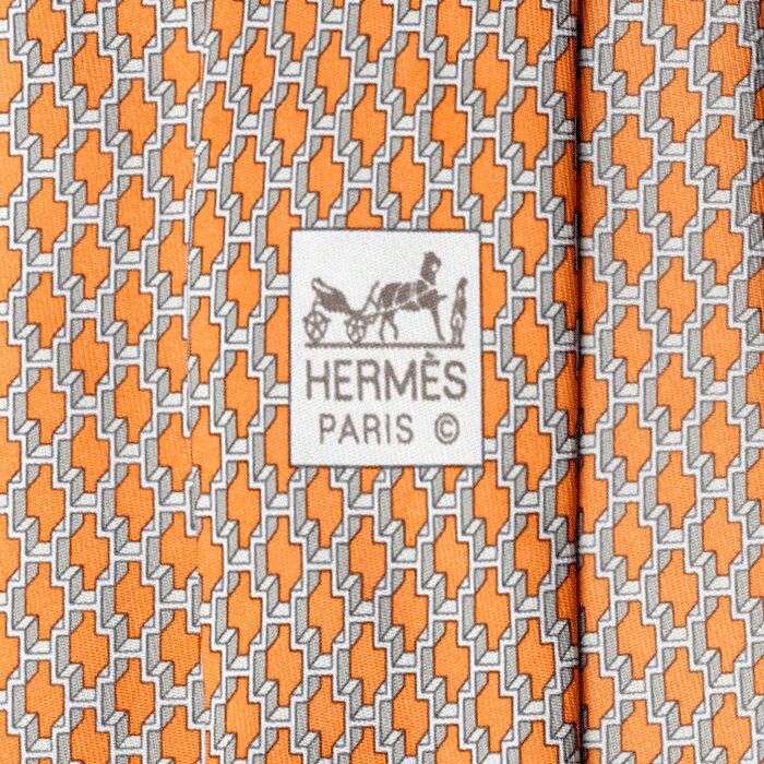 Hermes Men's Silk Tie Geometric Pattern 5589 | Necktie Cravate